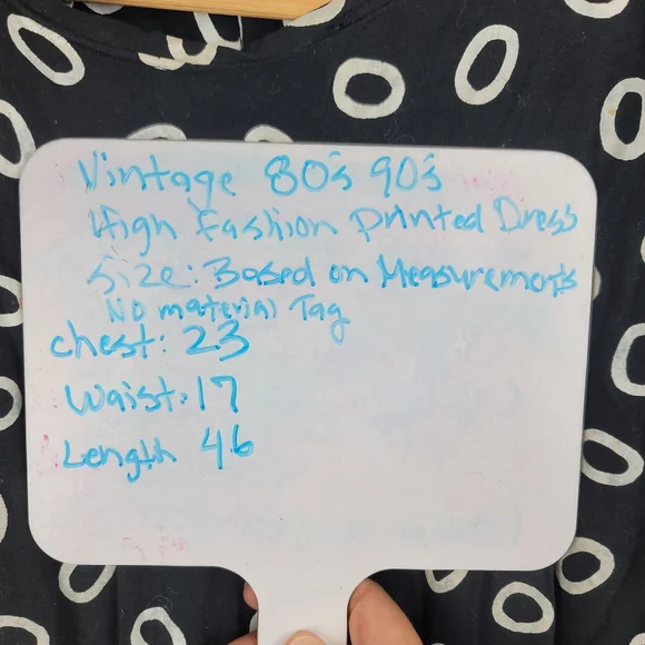 Vintage 80's-90's High Fashion Printed A-Line Dress Large - Picture 8 of 10